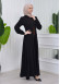 Women's Hooded Abaya with Detachable Belt 605 Kahve