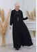 Womens Hooded Abaya with Detachable Belt 605 - beige