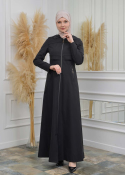 ترانشكوت نسائي صيفي رائع مع كبشون 1100 - اسود