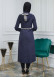 Women's Hoodied Overcoat of parashot Fabric 1104 Lacivert