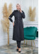 Women's Hoodied Overcoat of parashot Fabric 1105 Siyah
