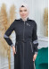 Women's Hoodied Overcoat of parashot Fabric 1105 Siyah