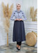 Women's Hoodied Overcoat of parashot Fabric 1114 Gri