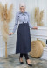 Women's Hoodied Overcoat of parashot Fabric 1114 Gri