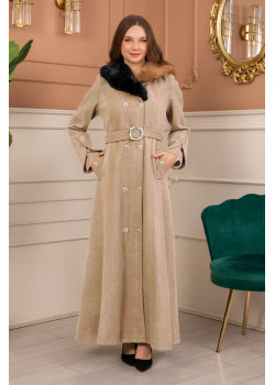 مانطو جوخ نسائي شتوي 1370 - بيج