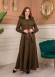 Women’s Long Winter Suede Coat 1369 - khaki