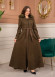 Women’s Long Winter Suede Coat 1369 - khaki
