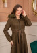 Women’s Long Winter Suede Coat 1369 - khaki