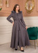 Women’s Long Winter Suede Coat 1369 - gray