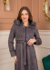 Women’s Long Winter Suede Coat 1369 - gray