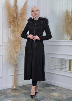 ترانشكوت نسائي شامواه بليسيه كبشون متحرك 1316 - اسود