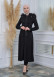 Women's trench coat suede, plisse, movable hood, 1316 Siyah