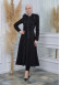 Women's trench coat suede, plisse, movable hood, 1316 Siyah