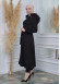 Women's trench coat suede, plisse, movable hood, 1316 Siyah