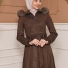 ترانشكوت نسائي شامواه بليسيه كبشون متحرك 1316 patlıcan rengi