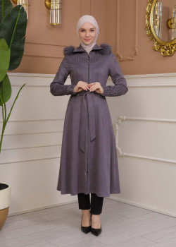 ترانشكوت نسائي شامواه بليسيه كبشون متحرك 1316 - فضي