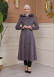 Women's trench coat suede, plisse, movable hood, 1316 Gri