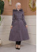 Women's trench coat suede, plisse, movable hood, 1316 Gri