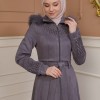 ترانشكوت نسائي شامواه بليسيه كبشون متحرك 1316 Gri