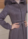 Women's trench coat suede, plisse, movable hood, 1316 Gri