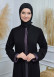 عباية نسائية ياقة مدورة مع سحاب و تطريز 561 Mor