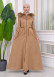 HOODED HIJAB TOPCOAT WITH WAIST TUNNEL 1330 Bej