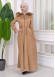 HOODED HIJAB TOPCOAT WITH WAIST TUNNEL 1330 Bej