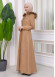 HOODED HIJAB TOPCOAT WITH WAIST TUNNEL 1330 Bej