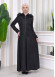 HOODED HIJAB TOPCOAT WITH WAIST TUNNEL 1330 Siyah