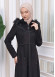 HOODED HIJAB TOPCOAT WITH WAIST TUNNEL 1330 Siyah