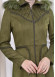 مانطو نسائي شاموا شتوي كلوش مع كبيشون فرو قابلة للإزالة 1330 Haki