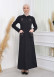 Hooded Zippered Linen Women Hijab Trench Coat Code : 1209 koyu gri