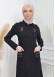 Hooded Zippered Linen Women Hijab Trench Coat Code : 1209 koyu gri