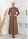 ترانشكوت كتان نسائي للمحجبات مع طاقية  1209 taba