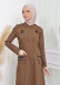 ترانشكوت كتان نسائي للمحجبات مع طاقية  1209 taba