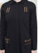 Hooded Zippered Linen Women Hijab Trench Coat Code : 1209 - black