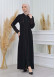 Hooded Zippered Hijab Abaya 613 taba