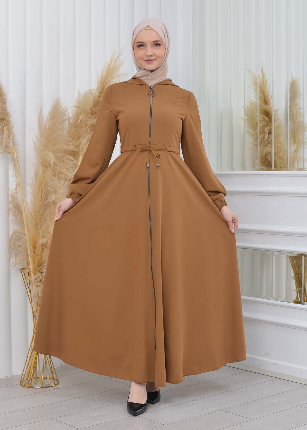 Muslim Hijab Wear Mawlana Abaya with a hood, code - 616 - - tan - HIJAB CLOTHING - Moda Mix | Moda Mix Muslim Hijab Wear Mawlana Abaya with a hood, code - 616 - - tan - HIJAB CLOTHING - Moda Mix | Moda Mix