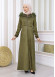 Hooded Zippered Hijab Overcoat 1331 Haki