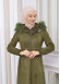 Hooded Zippered Hijab Overcoat 1331 Haki