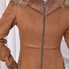 Hooded Zippered Hijab Overcoat 1331 Kahverengi