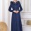 Long Suede Coat with Fur Hood 1331 - deep blue