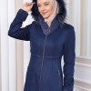 Hooded Zippered Hijab Overcoat 1331 - deep blue