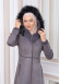 Hooded Zippered Hijab Overcoat 1331 Koyu gri
