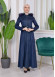 HOODED ZIPPERED HIJAB TOPCOAT 1332 Lacivert