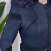 HOODED ZIPPERED HIJAB TOPCOAT 1332 Lacivert