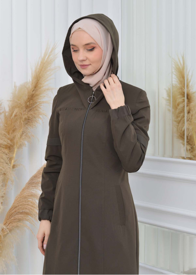 ترانشكوت باراشوت نسائي للمحجبات 1202 Haki