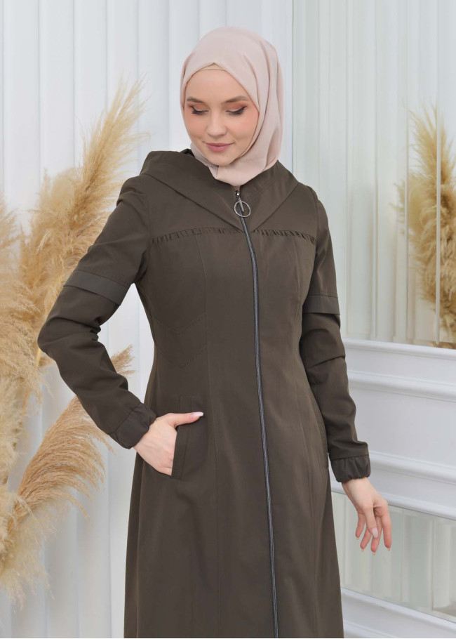ترانشكوت باراشوت نسائي للمحجبات 1202 Haki