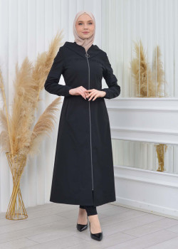 ترانشكوت باراشوت نسائي للمحجبات 1202 - اسود