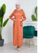 Hooded Zippered Hijab Trenchcoat - 1121 Turuncu